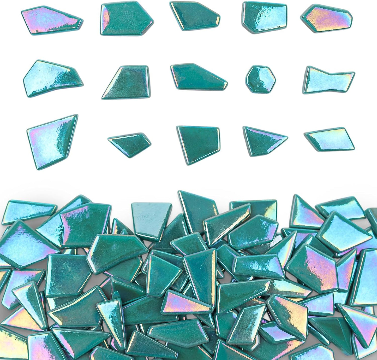 Iridescent Glass Mosaic Tiles for Crafts Bulk,200g Yellow Broken Mosaic Glass Pieces for Garden Crafts Kits,DIY Mosaic Art Decor