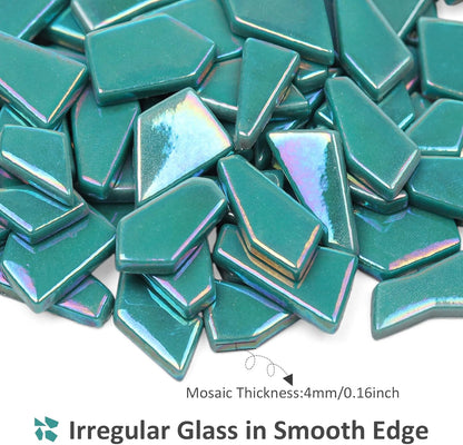 Iridescent Glass Mosaic Tiles for Crafts Bulk,200g Yellow Broken Mosaic Glass Pieces for Garden Crafts Kits,DIY Mosaic Art Decor
