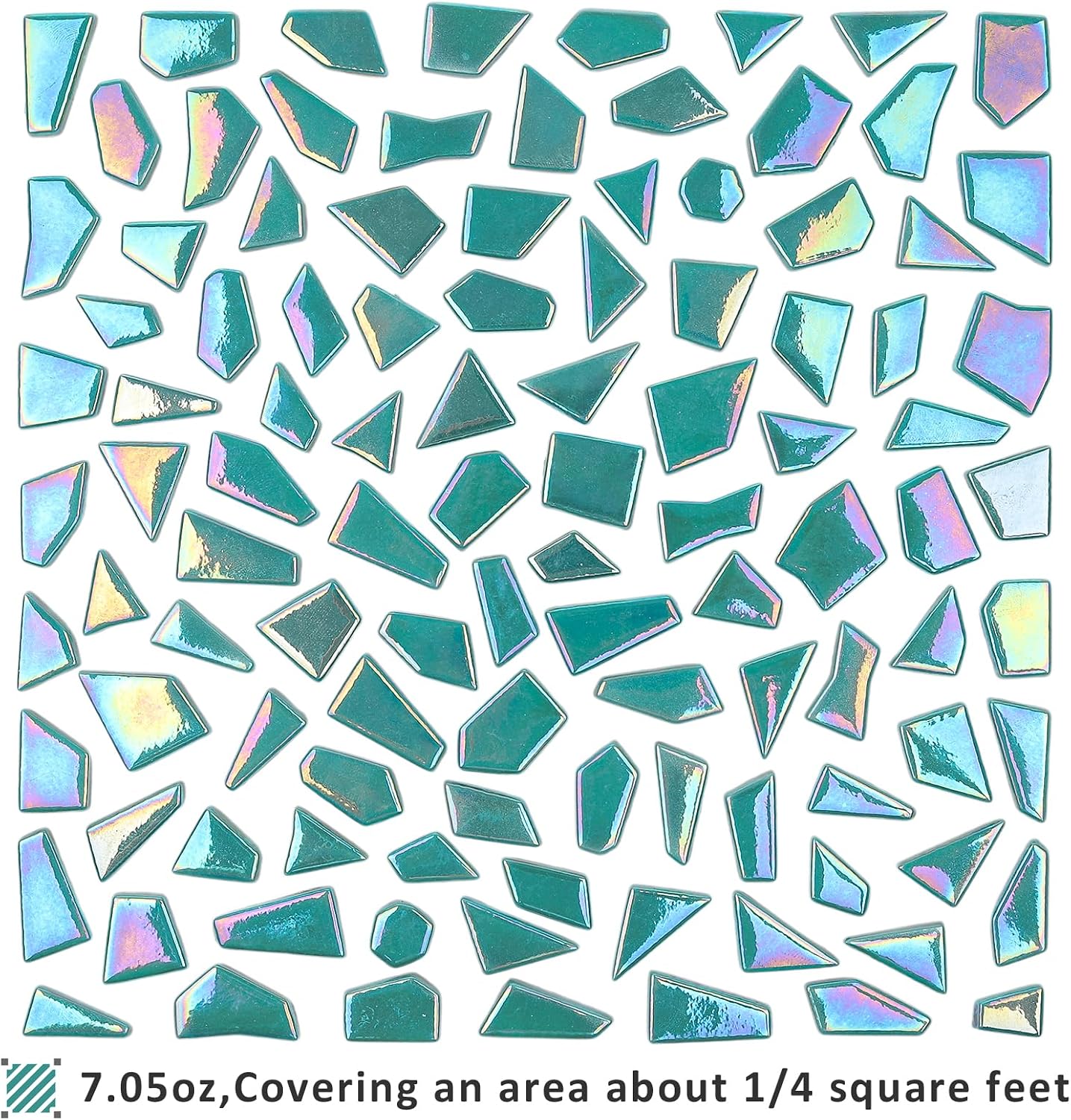 Iridescent Glass Mosaic Tiles for Crafts Bulk,200g Yellow Broken Mosaic Glass Pieces for Garden Crafts Kits,DIY Mosaic Art Decor
