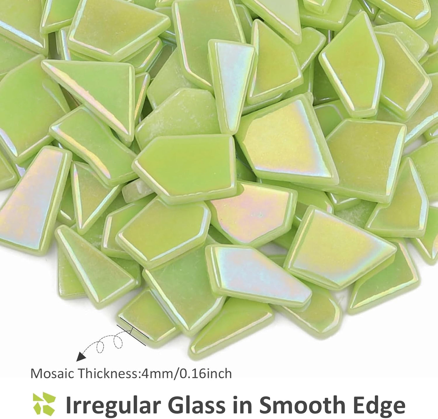 Iridescent Glass Mosaic Tiles for Crafts Bulk,200g Yellow Broken Mosaic Glass Pieces for Garden Crafts Kits,DIY Mosaic Art Decor