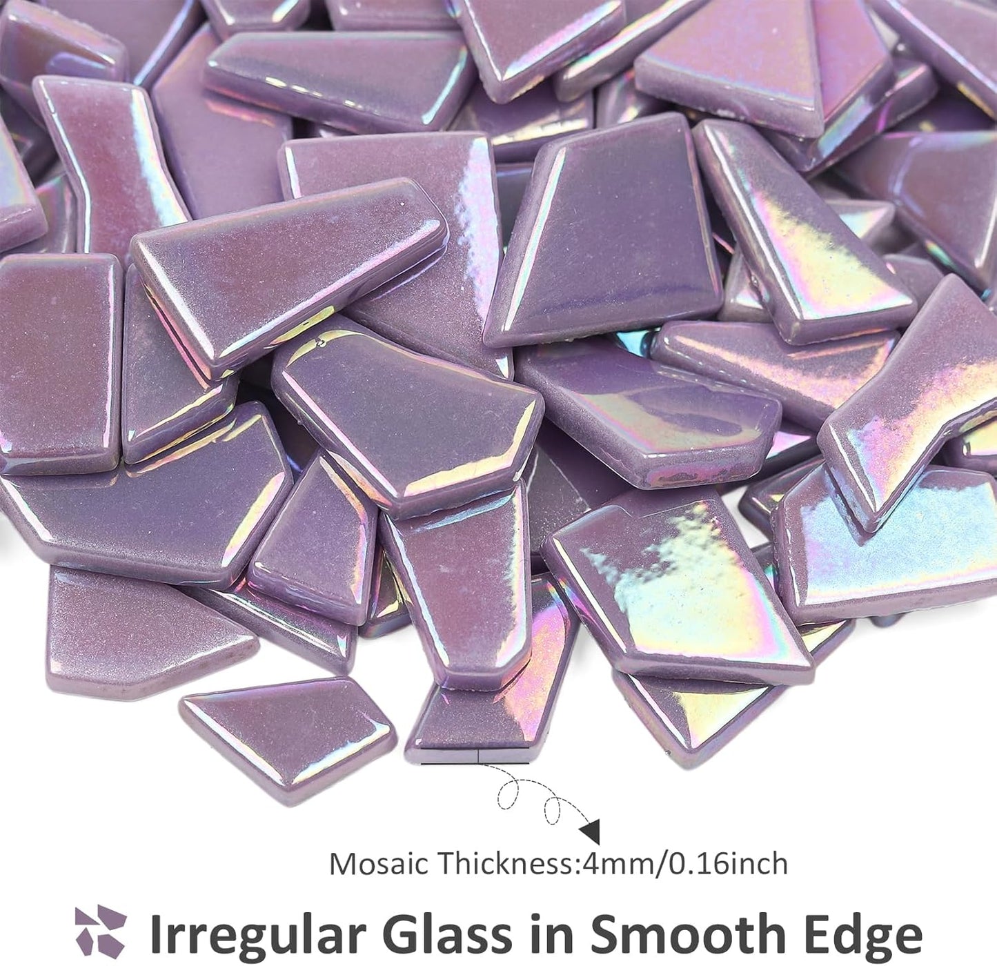 Iridescent Glass Mosaic Tiles for Crafts Bulk,200g Yellow Broken Mosaic Glass Pieces for Garden Crafts Kits,DIY Mosaic Art Decor