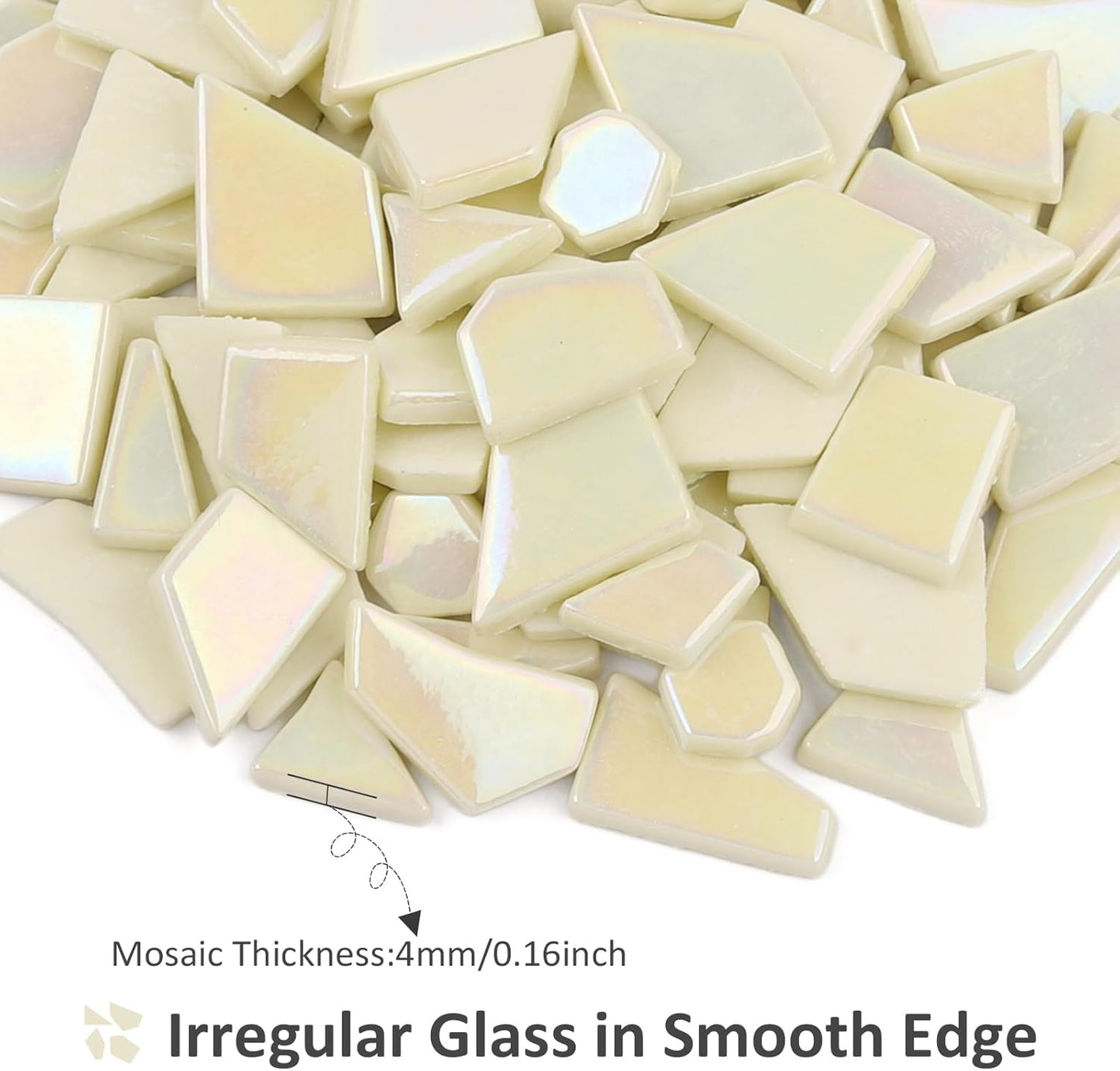 Iridescent Glass Mosaic Tiles for Crafts Bulk,200g Yellow Broken Mosaic Glass Pieces for Garden Crafts Kits,DIY Mosaic Art Decor