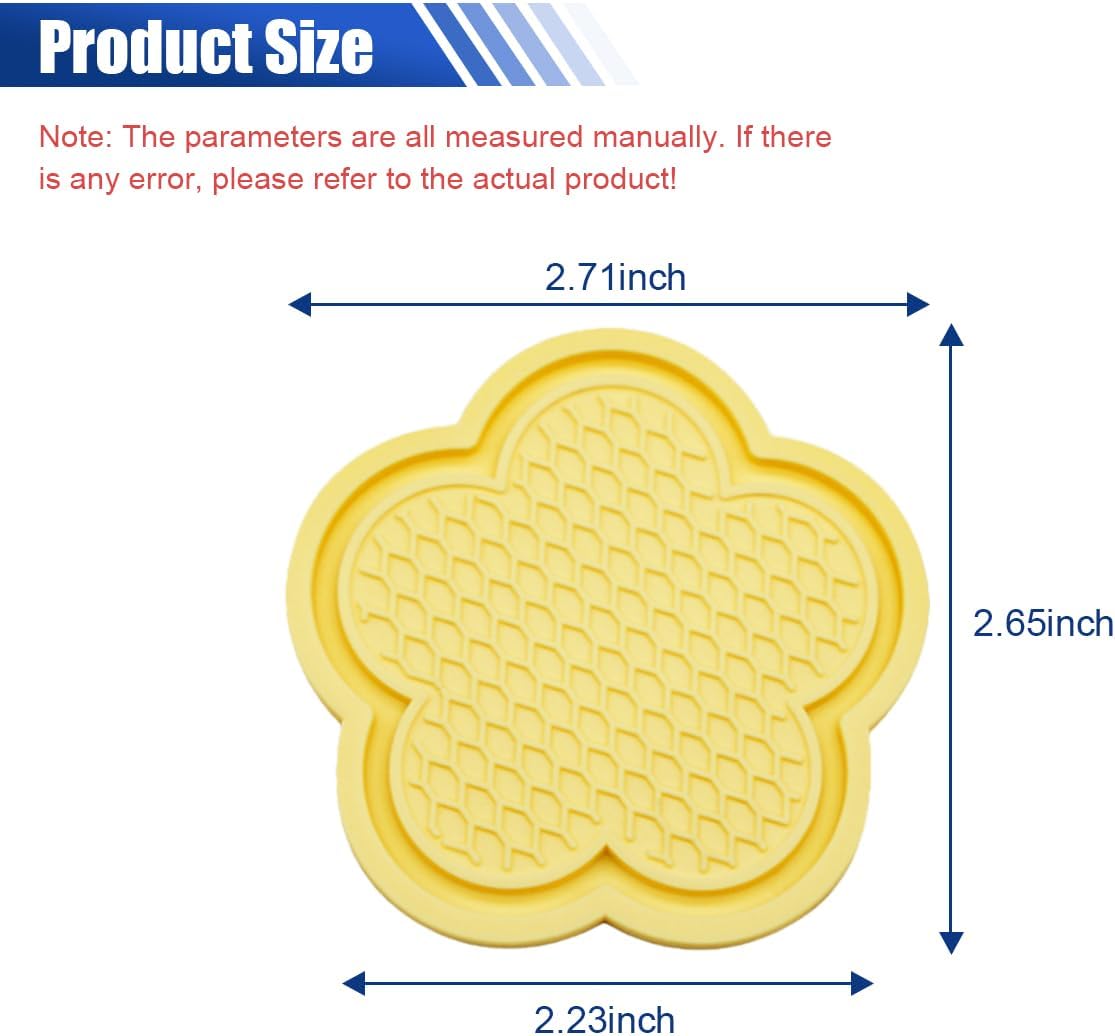 4PCS Car Cup Holder Coasters, Anti-Slip Flower Shaped Car Cup Holder Mat, Car Beverage Coaster, Cup Holder Insert Ornaments Coaster, Universal Car Interior Decor Accessories (Yellow)