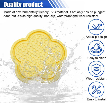 4PCS Car Cup Holder Coasters, Anti-Slip Flower Shaped Car Cup Holder Mat, Car Beverage Coaster, Cup Holder Insert Ornaments Coaster, Universal Car Interior Decor Accessories (Yellow)