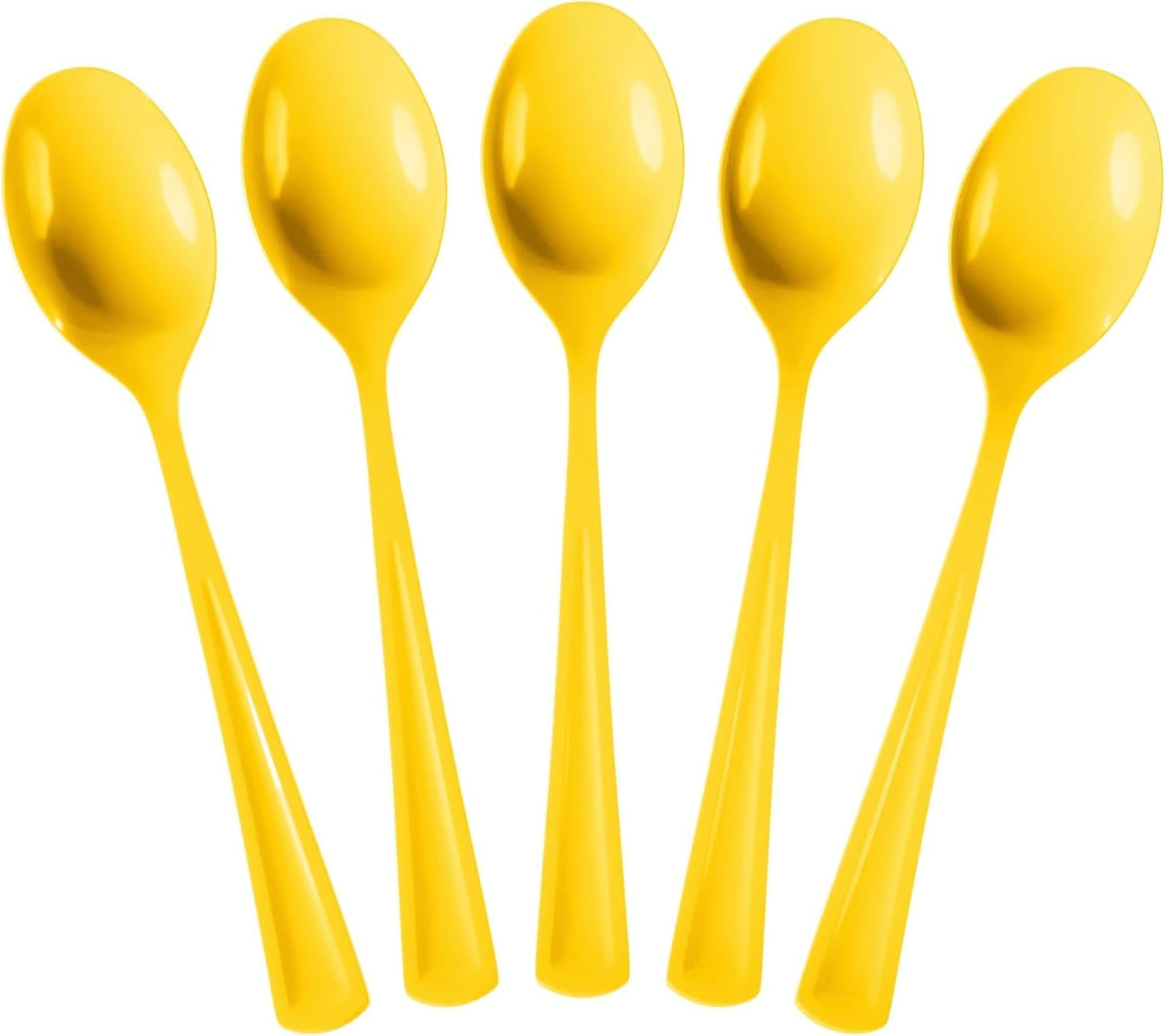 Yellow Plastic Spoons 50 Pieces Yellow Spoons Disposable Utensils Heavy Duty Plastic Cutlery Set Disposable Cutlery Sets Flatware Sets Silverware Set For Party Supplies & Party Tableware