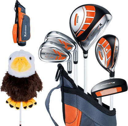 Junior Golf Clubs Set for Toddlers Kids Ages 3-8 (Height 36"-51") - Right & Left Hand - 4/6 Piece Set with Cartoon Headcovers, Practice Balls & Training Accessories
