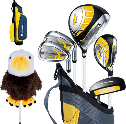Junior Golf Clubs Set for Toddlers Kids Ages 3-8 (Height 36"-51") - Right & Left Hand - 4/6 Piece Set with Cartoon Headcovers, Practice Balls & Training Accessories