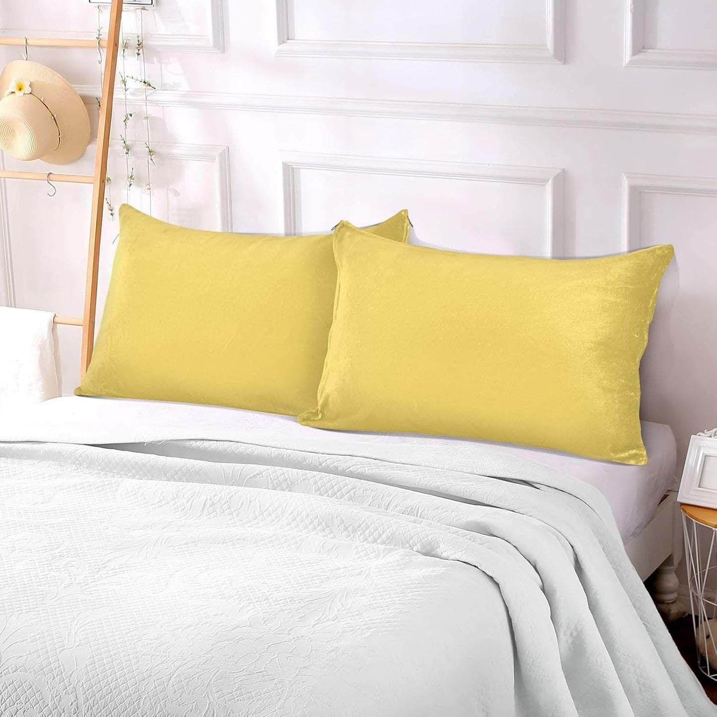 Lemon Yellow Zipper Pillowcase Soft Body Pillow Cover with Zipper Standard Size Pillow Case for Body Pillow Small Pillow Long Pillow 20x26in