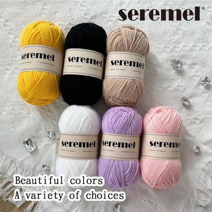 4-Ply Soft Acrylic Crochet Yarn, Yellow, 2Pcs | 100g, 280 Yards, Knitting