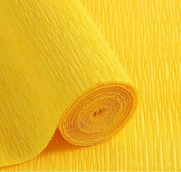 Crepe Paper Roll 8.2ft Long 17 Inch Wide for Wedding Ceremony Various Large Festivals Decoration (Lemon Yellow)