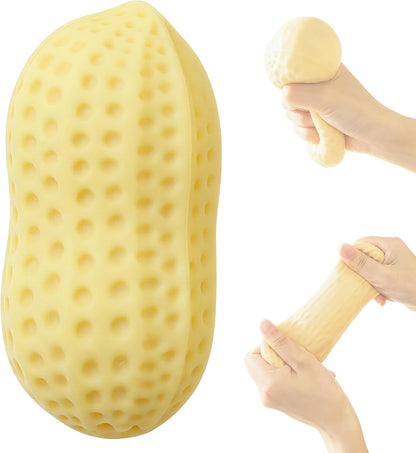 Peanut Squishy - Peanut Stress Ball Fidget Toy for Adults, Soft Squeeze Toy, Rising Sensory Stress Relief Hand Toy, Stress Relief Toy, Portable Fidget Toy, Party Favors (Yellow)