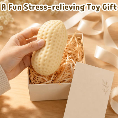 Peanut Squishy - Peanut Stress Ball Fidget Toy for Adults, Soft Squeeze Toy, Rising Sensory Stress Relief Hand Toy, Stress Relief Toy, Portable Fidget Toy, Party Favors (Yellow)