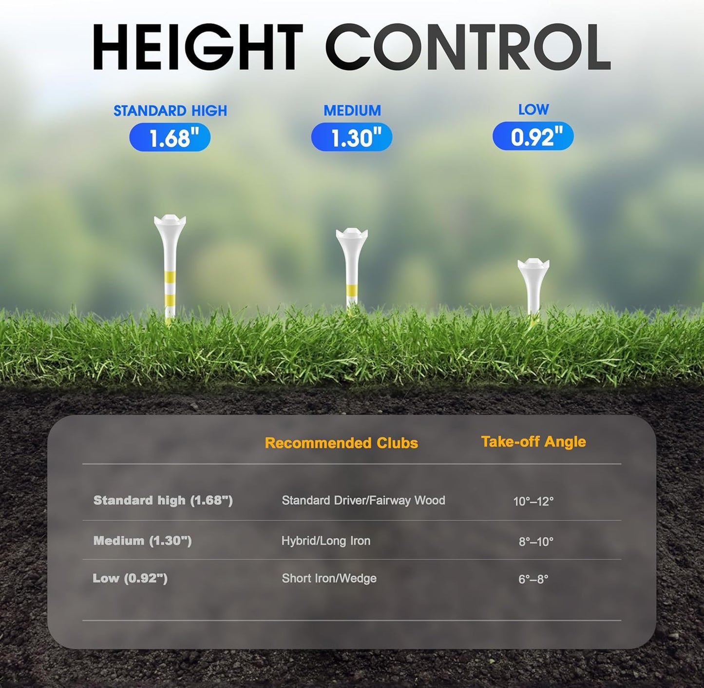 Professional Plastic Golf Tees 152 Pack Combo, High & Low Tee Set with Enhanced Durability, Engineered for Stability, Low Friction, & Reduced Side Spin