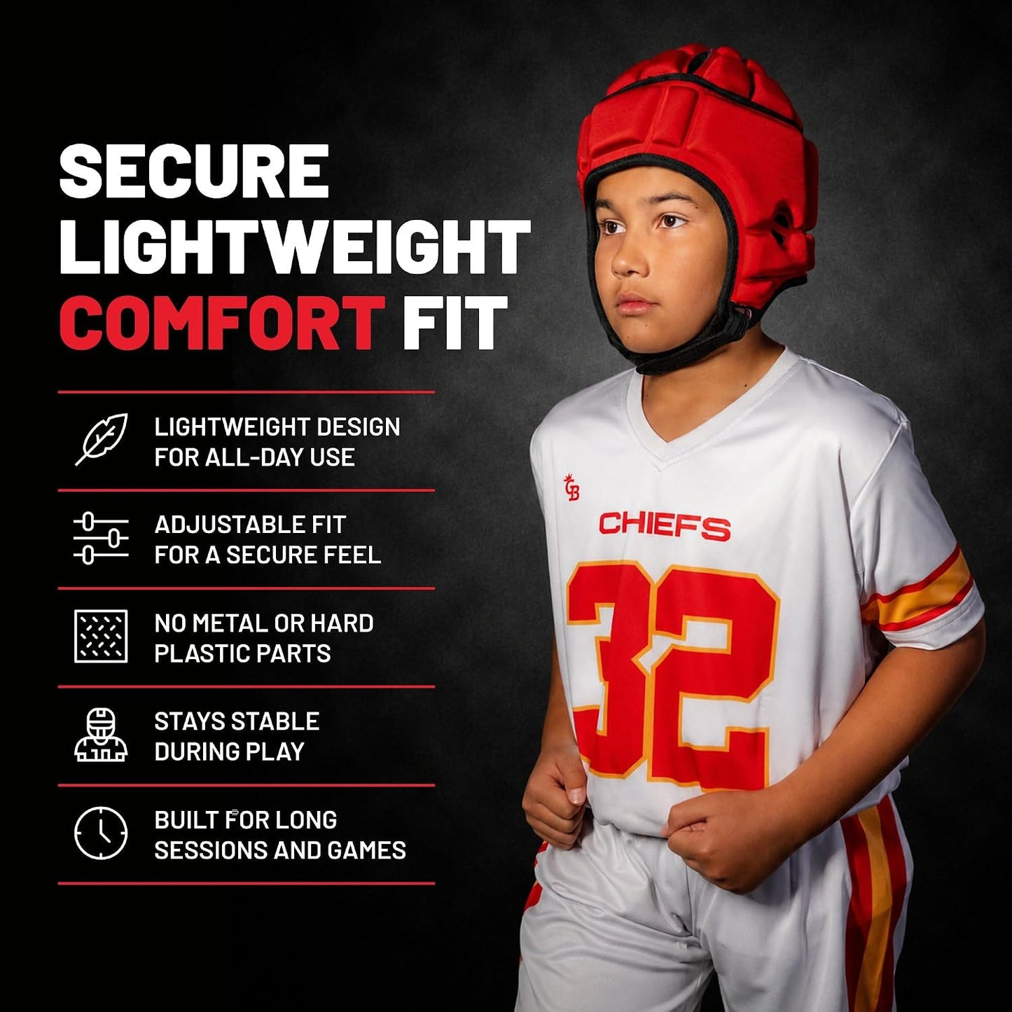 Soft Shell Helmet with Impact-Engineered Pro Protection, Lightweight Headgear – Flag Football, Rugby, 7v7 & MMA
