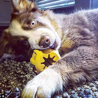 Industrial Dog Gear – Durable Dog Treat Dispenser & Chew Toy Made in USA from Non-Toxic, Pet-Safe, Food Safe Natural Rubber for Mental Stimulation, Problem Chewing, Calming Nerves & More