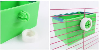Small Pet Feeder Food Water Bowl Cage Hanging Dish for Birds Parakeet,Dwarf Syrian Hamsters,Hadgehog,Gerbils,Rats,Mice,Gerbils,Mini Small Animals (Yellow)