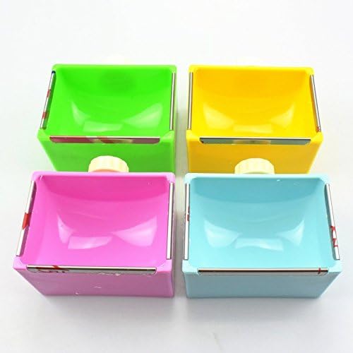 Small Pet Feeder Food Water Bowl Cage Hanging Dish for Birds Parakeet,Dwarf Syrian Hamsters,Hadgehog,Gerbils,Rats,Mice,Gerbils,Mini Small Animals (Yellow)