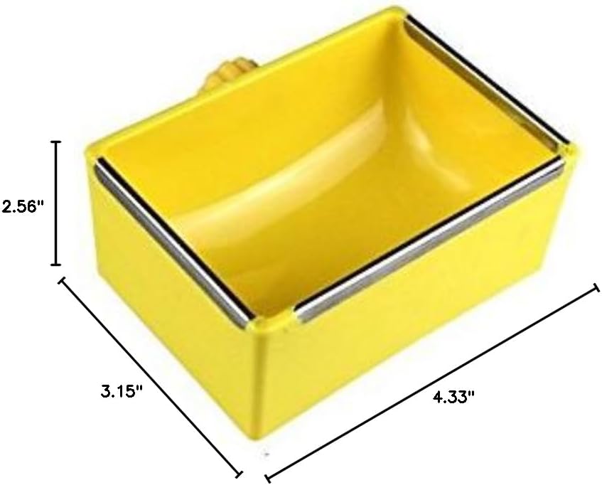 Small Pet Feeder Food Water Bowl Cage Hanging Dish for Birds Parakeet,Dwarf Syrian Hamsters,Hadgehog,Gerbils,Rats,Mice,Gerbils,Mini Small Animals (Yellow)