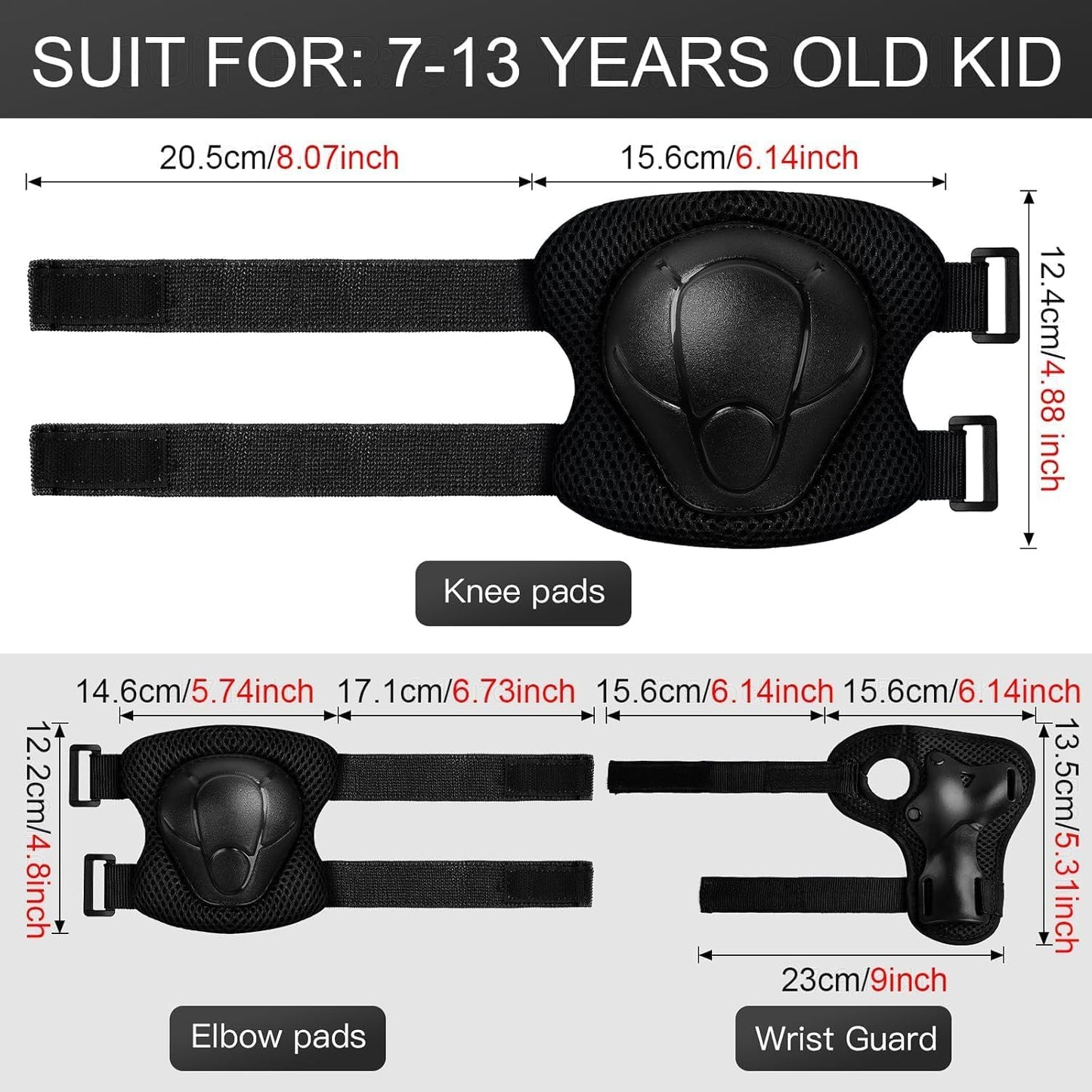 Toddler Kids Bike Helmet Set with Knee Elbow Pads, Adjustable Cycling Helmet for Little Boy Girl Protective Gear