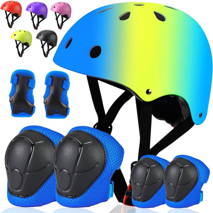Toddler Kids Bike Helmet Set with Knee Elbow Pads, Adjustable Cycling Helmet for Little Boy Girl Protective Gear