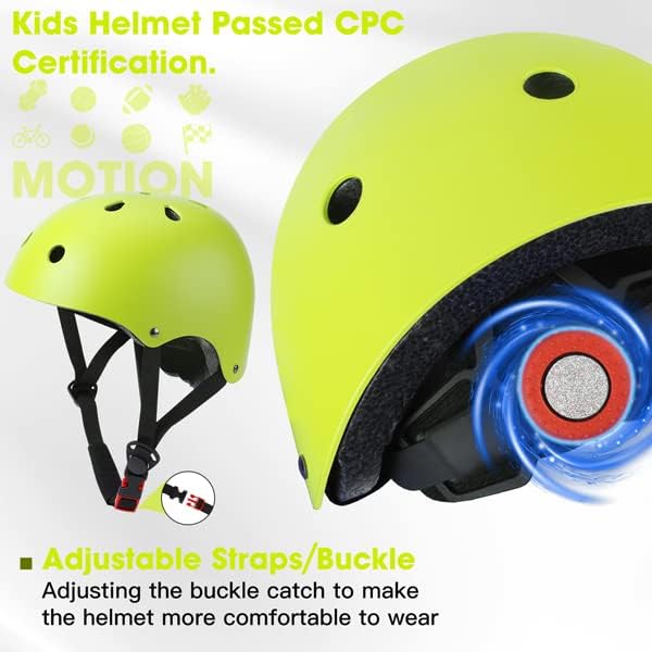 Toddler Kids Bike Helmet Set with Knee Elbow Pads, Adjustable Cycling Helmet for Little Boy Girl Protective Gear