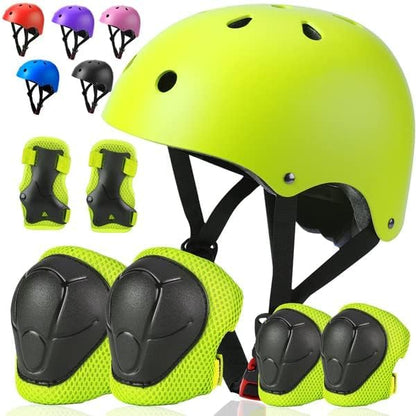 Toddler Kids Bike Helmet Set with Knee Elbow Pads, Adjustable Cycling Helmet for Little Boy Girl Protective Gear