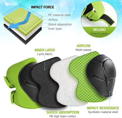 Toddler Kids Bike Helmet Set with Knee Elbow Pads, Adjustable Cycling Helmet for Little Boy Girl Protective Gear