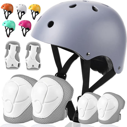 Toddler Kids Bike Helmet Set with Knee Elbow Pads, Adjustable Cycling Helmet for Little Boy Girl Protective Gear