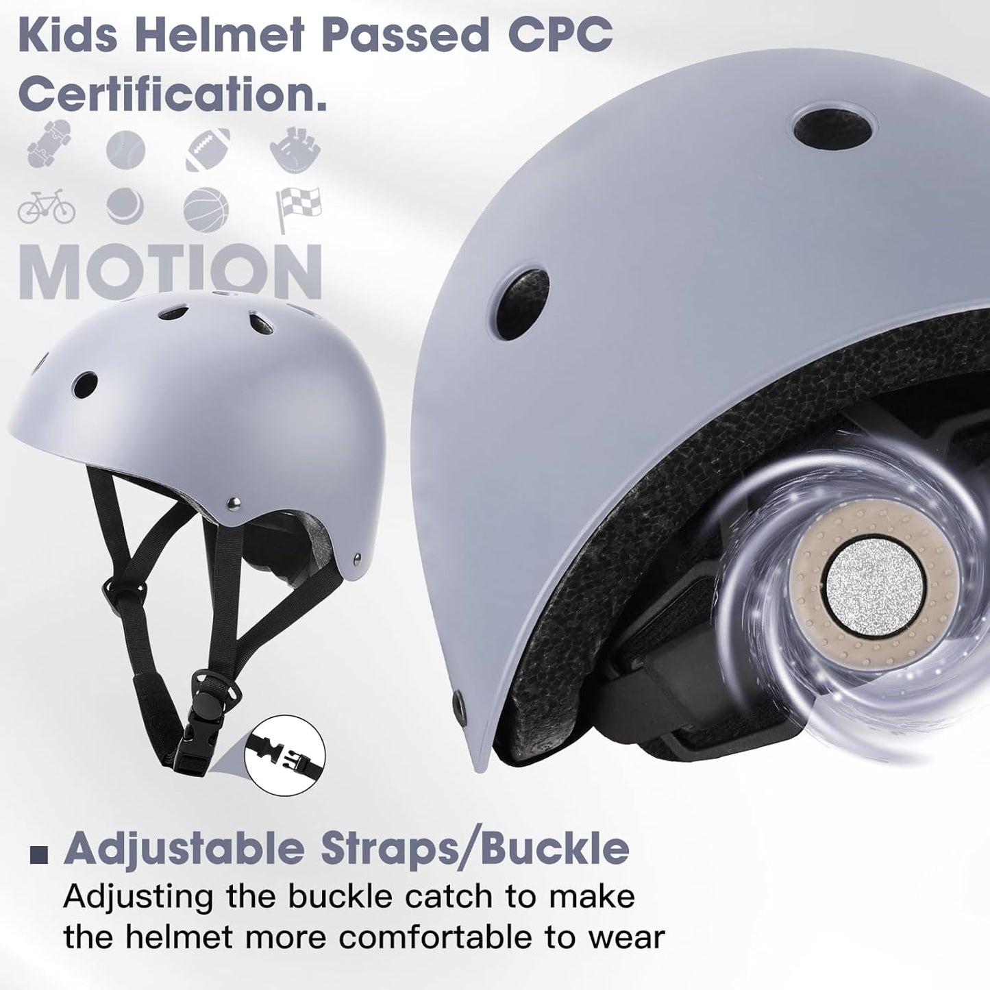 Toddler Kids Bike Helmet Set with Knee Elbow Pads, Adjustable Cycling Helmet for Little Boy Girl Protective Gear