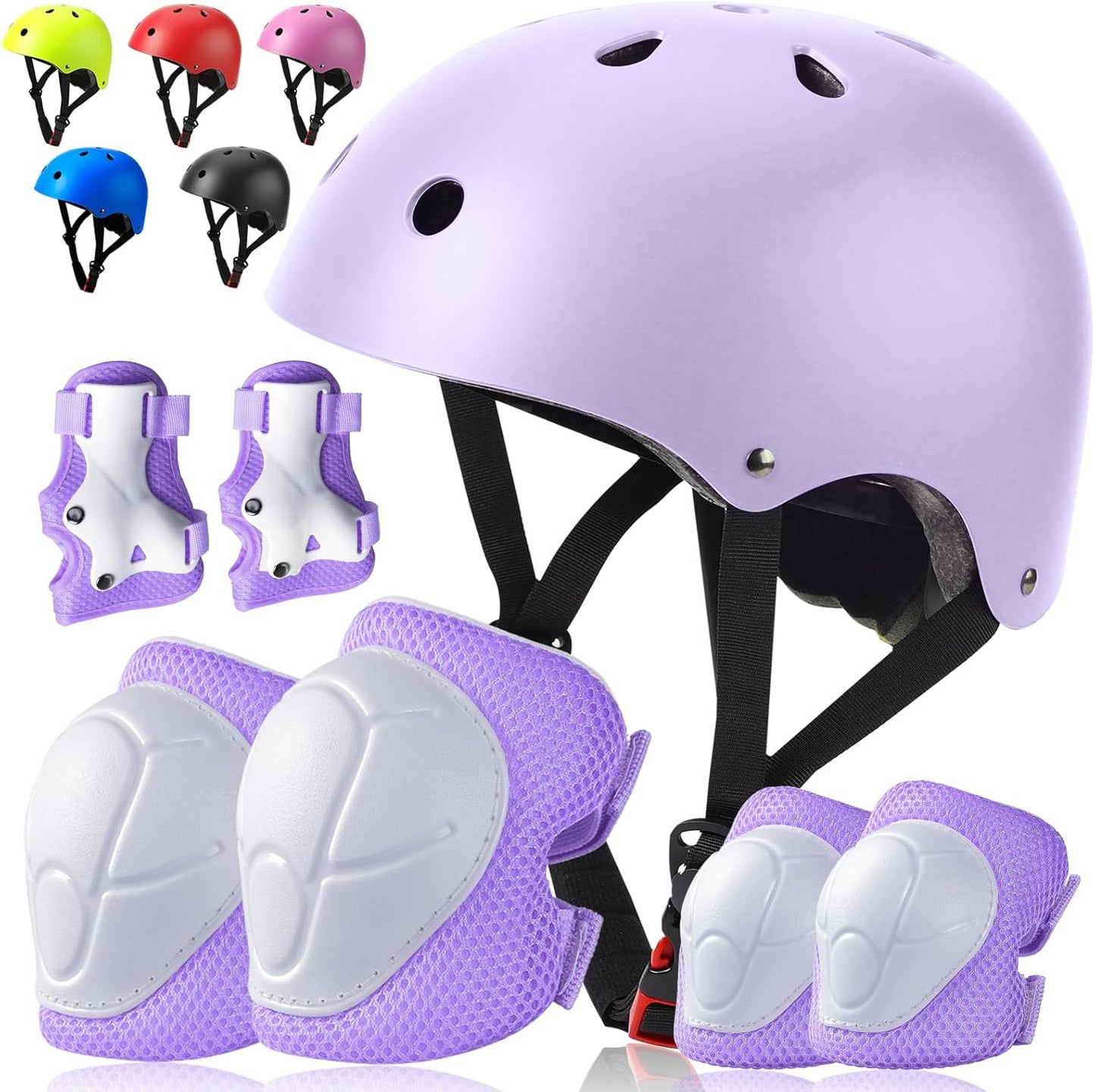 Toddler Kids Bike Helmet Set with Knee Elbow Pads, Adjustable Cycling Helmet for Little Boy Girl Protective Gear