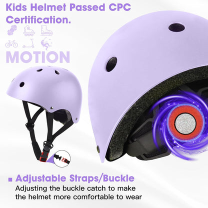 Toddler Kids Bike Helmet Set with Knee Elbow Pads, Adjustable Cycling Helmet for Little Boy Girl Protective Gear