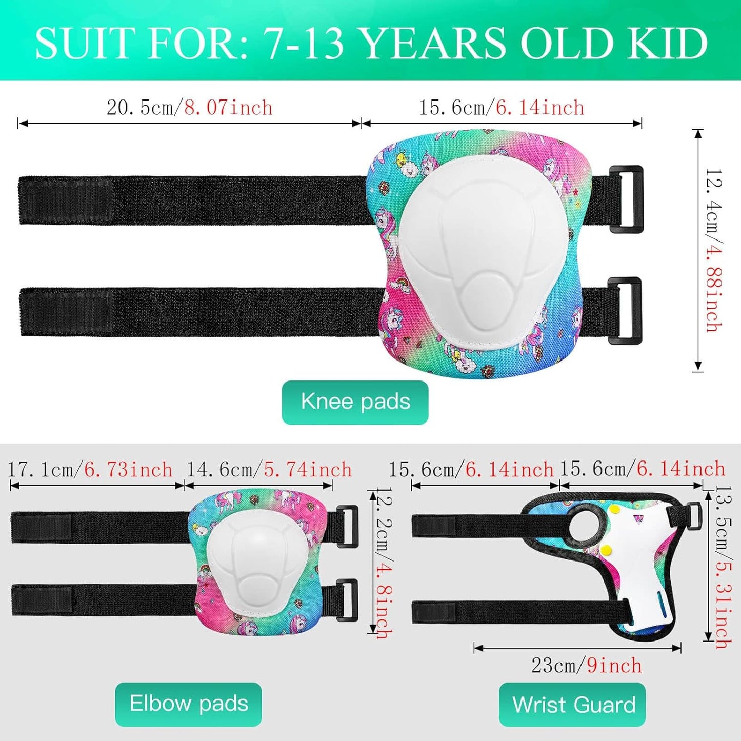 Toddler Kids Bike Helmet Set with Knee Elbow Pads, Adjustable Cycling Helmet for Little Boy Girl Protective Gear