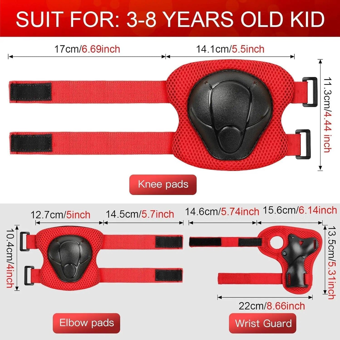 Toddler Kids Bike Helmet Set with Knee Elbow Pads, Adjustable Cycling Helmet for Little Boy Girl Protective Gear