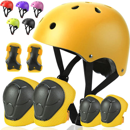 Toddler Kids Bike Helmet Set with Knee Elbow Pads, Adjustable Cycling Helmet for Little Boy Girl Protective Gear