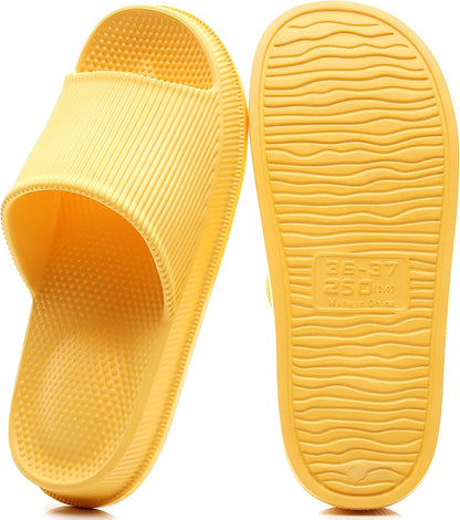 Cloud Slippers for Women and Men Indoor & Outdoor Pillow Slippers Non Slip Quick Drying Shower Slides Bathroom Sandals Light Weight EVA Platform Environmental Friendly Casual Shoes