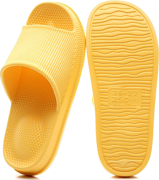 Cloud Slippers for Women and Men Indoor & Outdoor Pillow Slippers Non Slip Quick Drying Shower Slides Bathroom Sandals Light Weight EVA Platform Environmental Friendly Casual Shoes