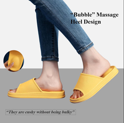 Cloud Slippers for Women and Men Indoor & Outdoor Pillow Slippers Non Slip Quick Drying Shower Slides Bathroom Sandals Light Weight EVA Platform Environmental Friendly Casual Shoes