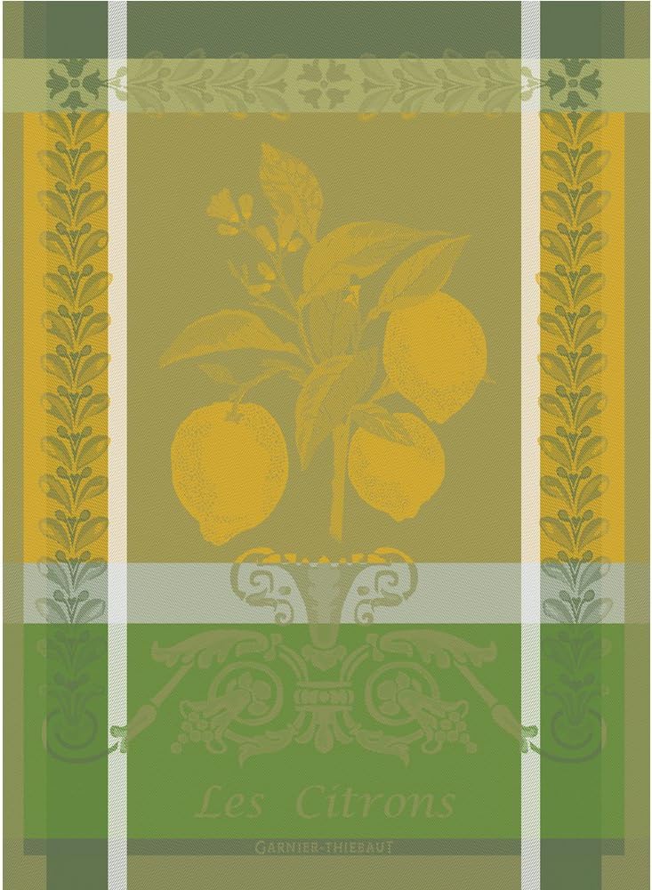Citron Zeste (Lemon Zest) French Kitchen Towel 22"x30", Cotton, Jacquard