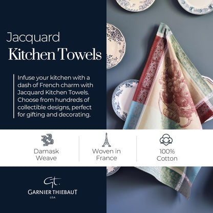Citron Zeste (Lemon Zest) French Kitchen Towel 22"x30", Cotton, Jacquard