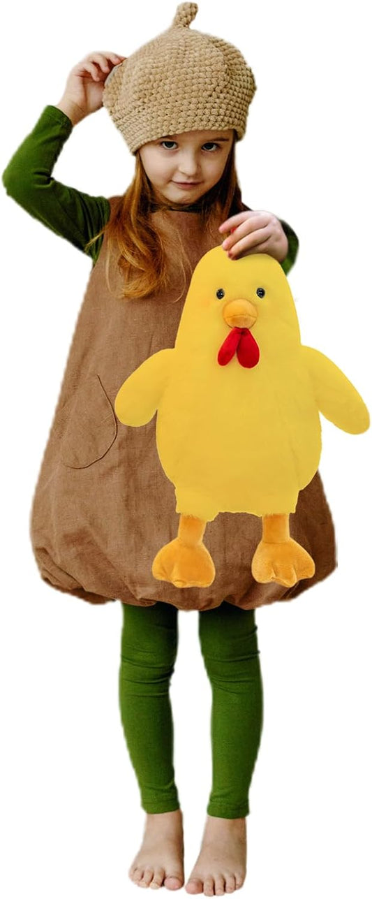 Soft Chicken Plush Toy, Stuffed Animal Gift for Kid (Yellow,11in) | Farm Animal Cuddler Plush Toy for Kids' Room Cozy Decor - Ideal Stuffed Gift for Valentine's Day Children's Day and Christmas