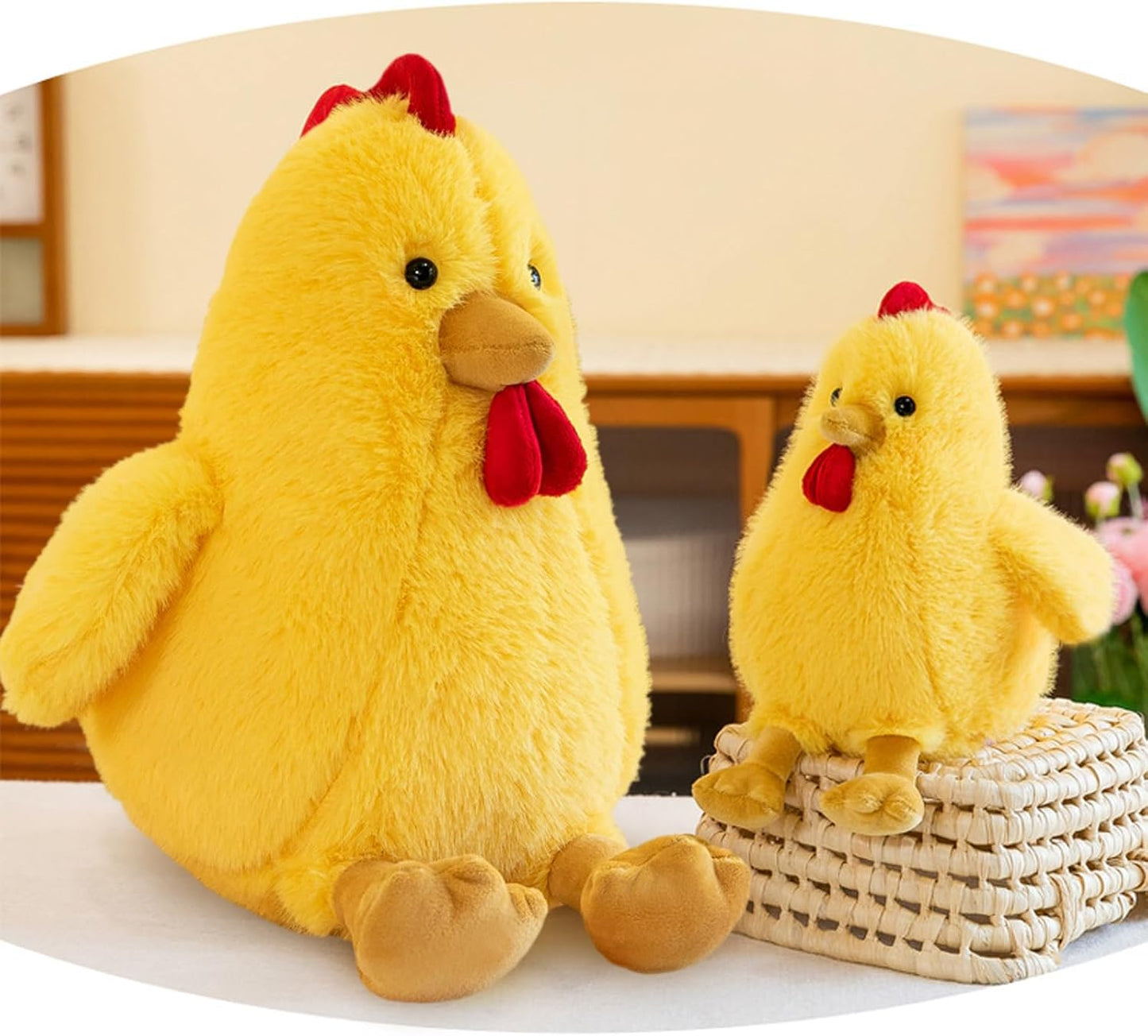 Soft Chicken Plush Toy, Stuffed Animal Gift for Kid (Yellow,11in) | Farm Animal Cuddler Plush Toy for Kids' Room Cozy Decor - Ideal Stuffed Gift for Valentine's Day Children's Day and Christmas