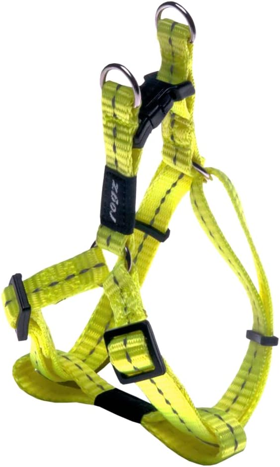Reflective Step-in Adjustable Harness for Small Dogs; matching collar and lead available, Yellow