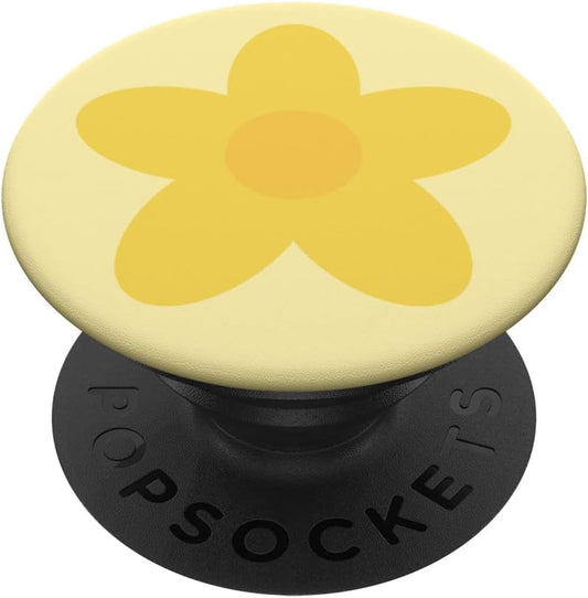 Geometric Cute Yellow Flower with Pastel Yellow PopSockets Swappable PopGrip