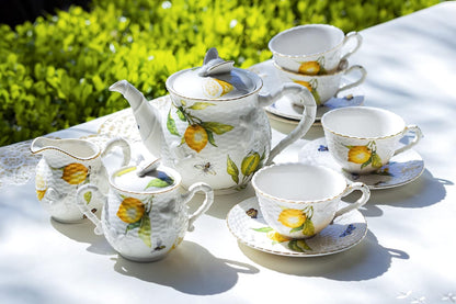 Lemon Bee Fine Porcelain 11-Piece Tea Set