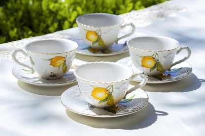 Lemon Bee Fine Porcelain 11-Piece Tea Set