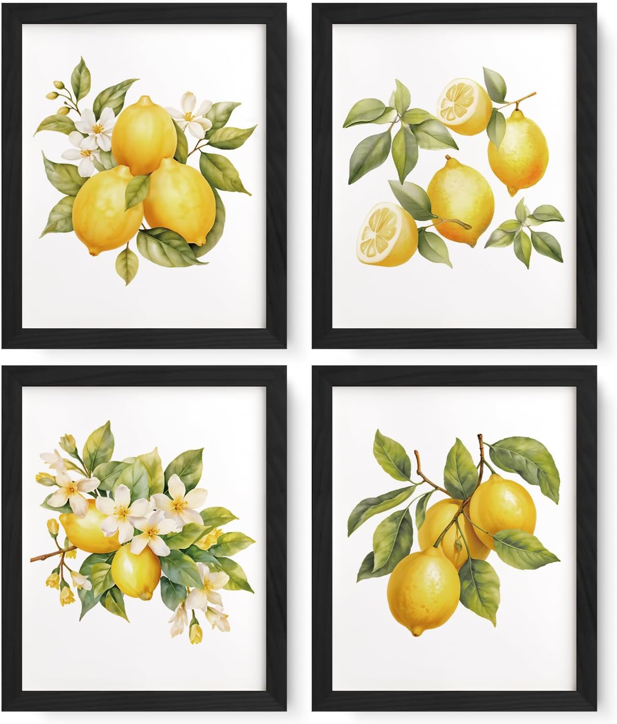 Lemon Fruit Wall Art Decor for Home Kitchen Living Room Dining Room, Lemon Party Decorations Bathroom Decor, 8x10 Inch Unframed