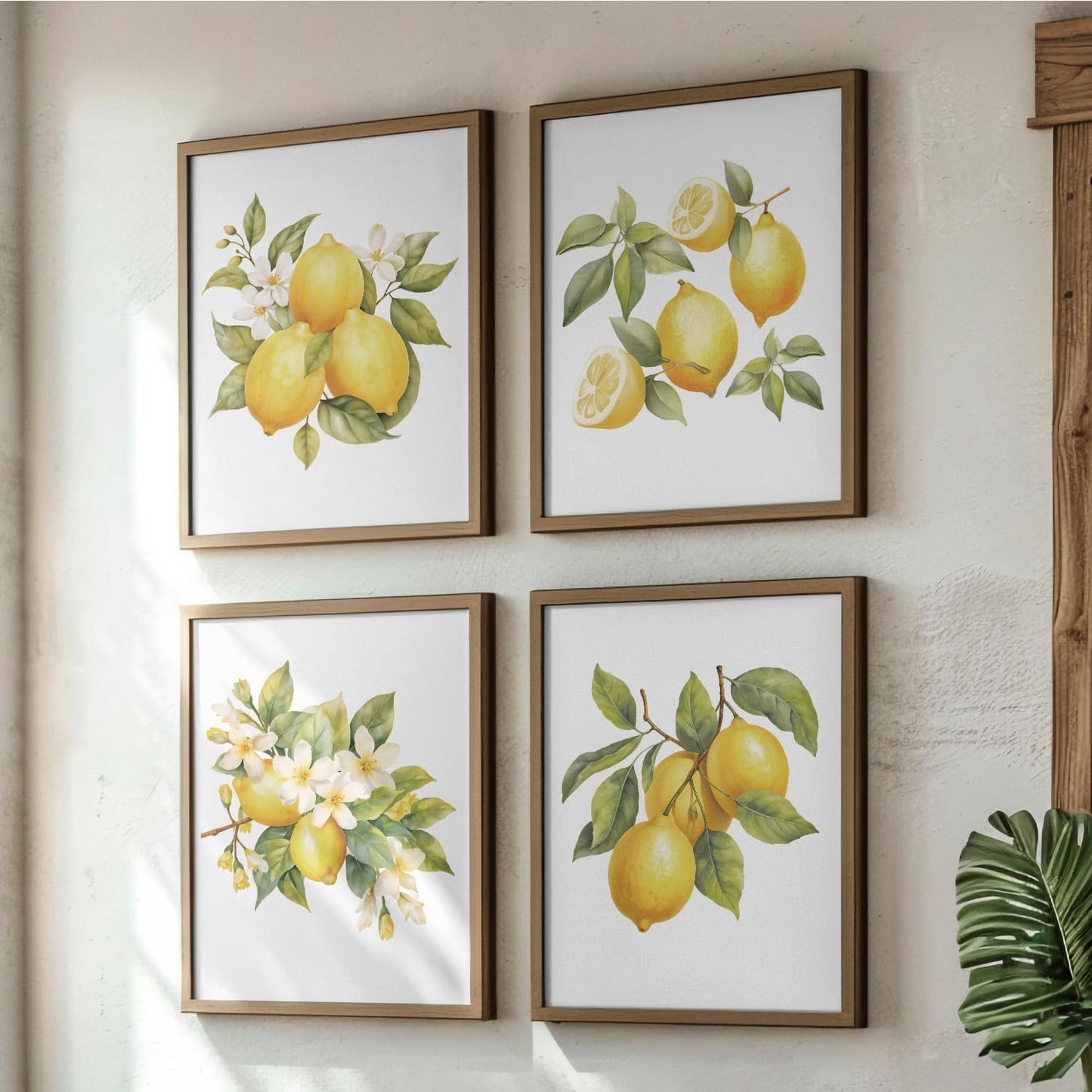 Lemon Fruit Wall Art Decor for Home Kitchen Living Room Dining Room, Lemon Party Decorations Bathroom Decor, 8x10 Inch Unframed