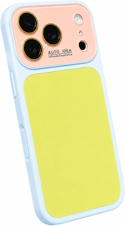Contrast Color Block Case for iPhone 16 Pro Max,Yellow Pink Phone Case | Various candy colors and dopamine-inspired design bring a playful style,Luxury crystal texture with camera lens protection