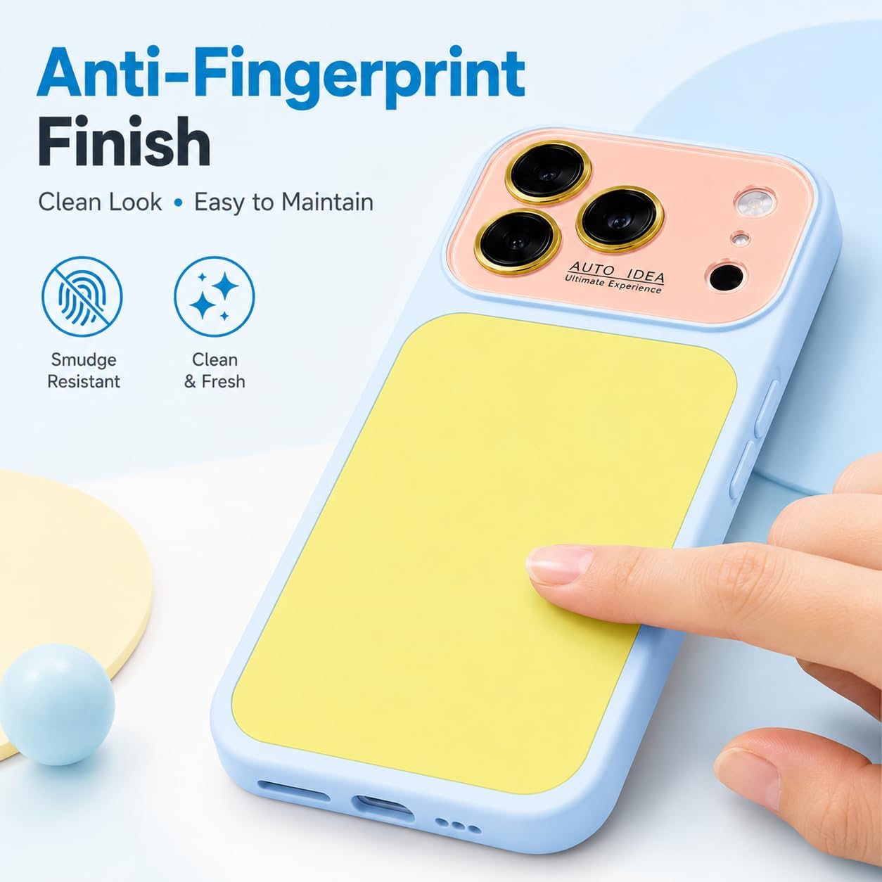 Contrast Color Block Case for iPhone 16 Pro Max,Yellow Pink Phone Case | Various candy colors and dopamine-inspired design bring a playful style,Luxury crystal texture with camera lens protection