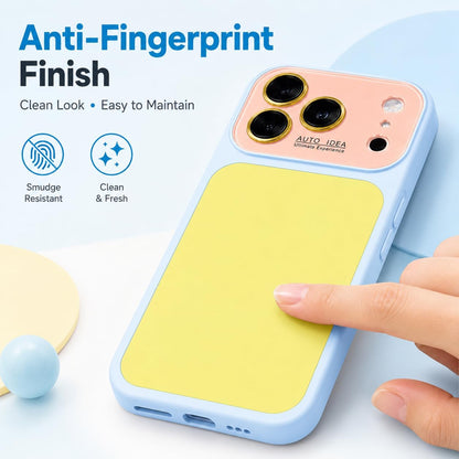 Contrast Color Block Case for iPhone 16 Pro Max,Yellow Pink Phone Case | Various candy colors and dopamine-inspired design bring a playful style,Luxury crystal texture with camera lens protection